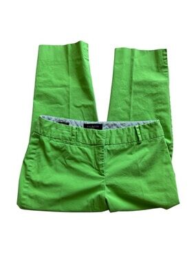 Talbots Green Capri Pants Preppy Classic Summer Cropped Trousers Casual Spring